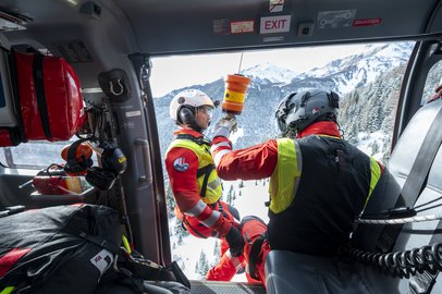 Rescue operation using the winch