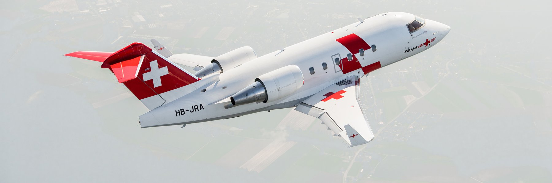 Rega ambulance jet on a mission