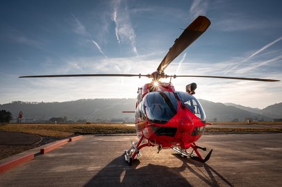 Airbus H145 on landing field