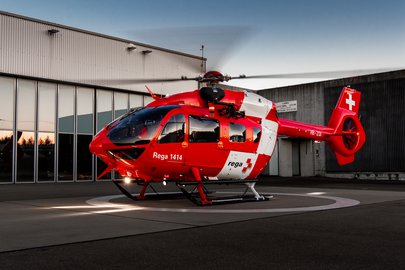 Airbus H145 on landing field