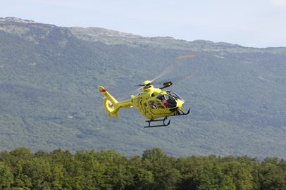 EC135 over a forest
