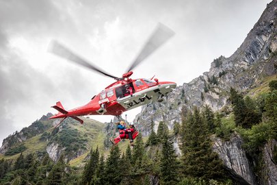 An Agusta Westland Da Vinci helicopter in the air