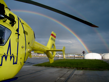 EC135 with a rainbow