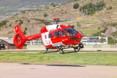 Der neue Rettungshelikopter im Flug