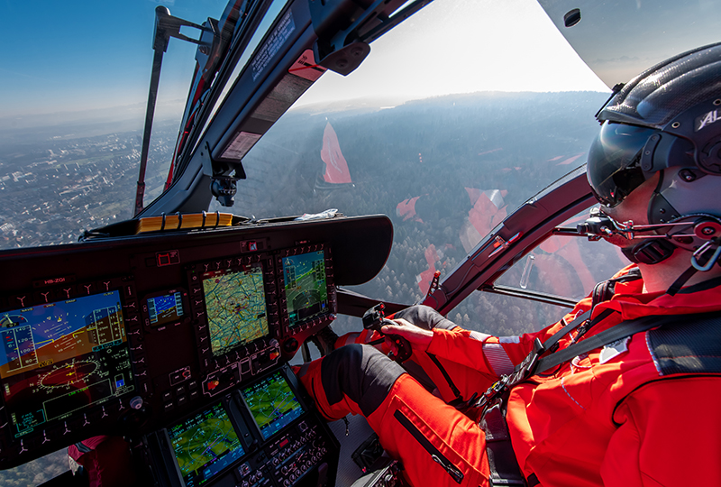 helicopter pilot at work